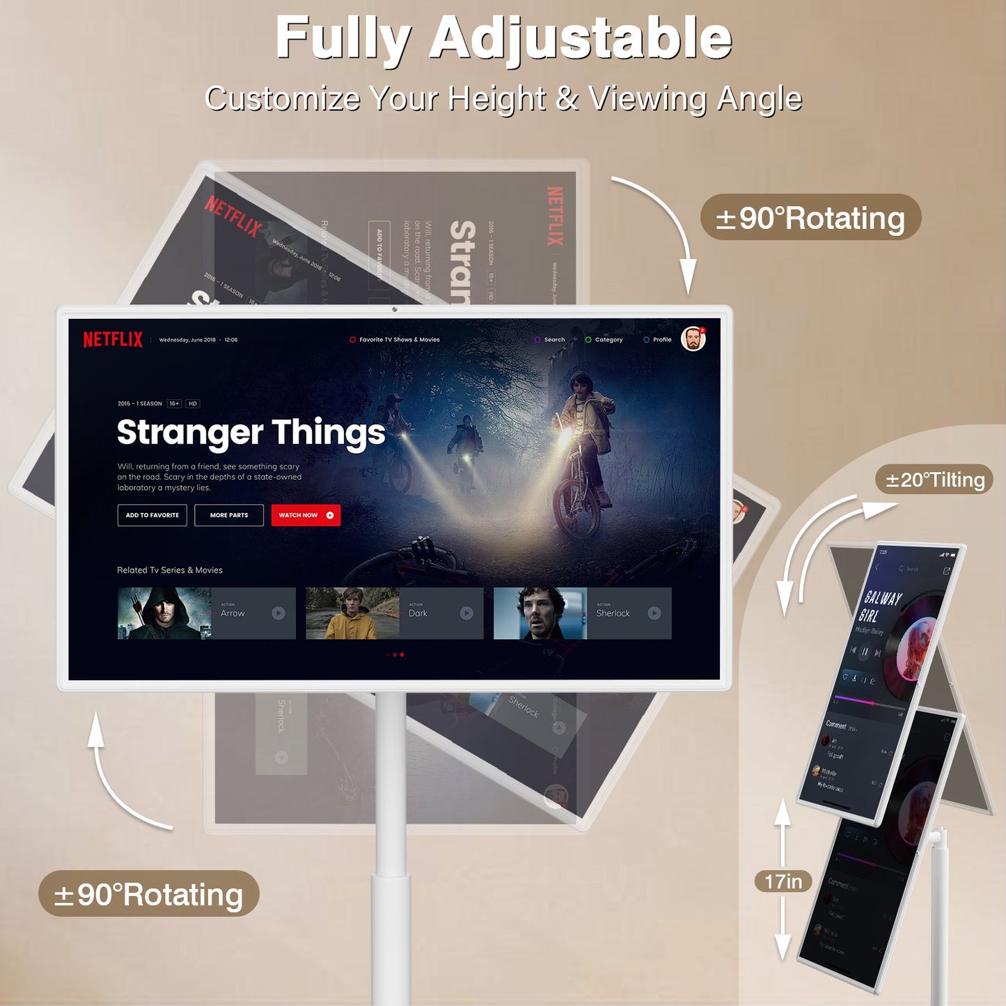 32 Inch Rolling Smart Screen