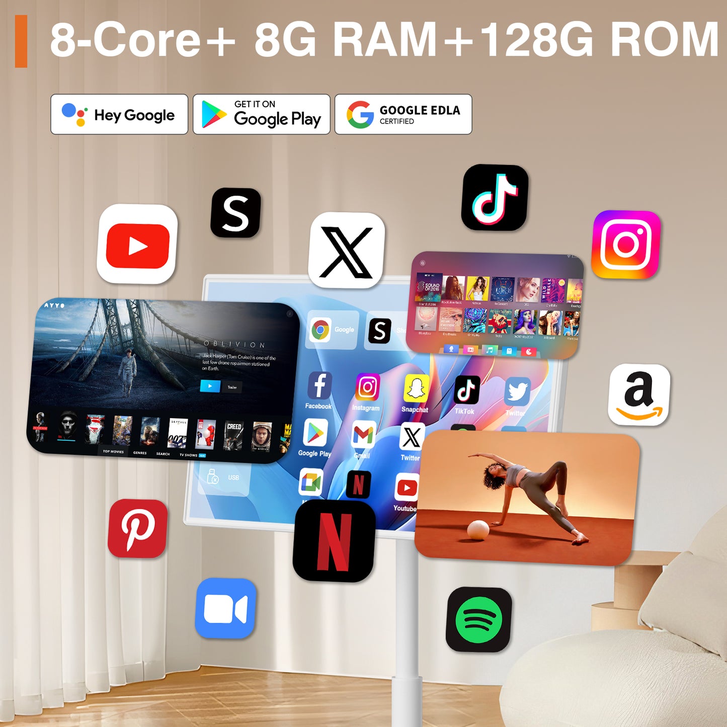 32 Inch Rolling Smart Screen